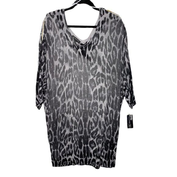 NWT INC Woman's 1X Leopard Sweater Tunic Top - Picture 1 of 6